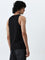 Nuon Black Ribbed Slim-Fit T-Shirt