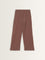 Superstar Brown Solid High-Rise Cotton Blend Pants