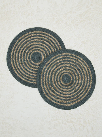 Westside Home Navy Circular Swirl Placemats (Set of 2)