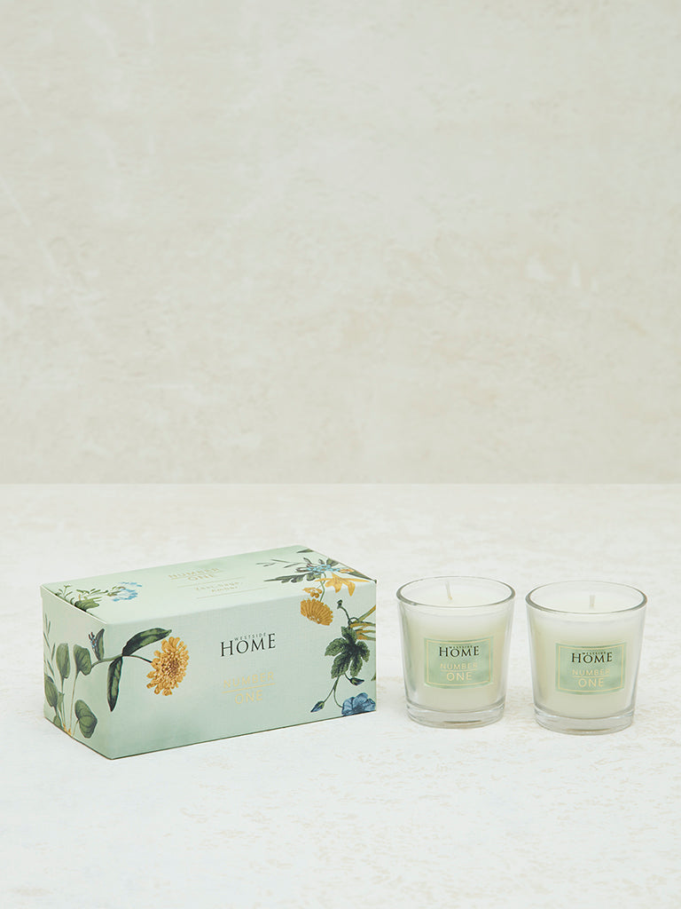 Westside Home Green Fleur Votive Candles (Set of 2)