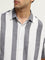 Ascot Blue Striped Relaxed-Fit Cotton Shirt