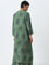 Utsa Green Printed High-Rise Cotton Palazzos