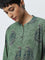 Utsa Green Printed High-Rise Cotton Palazzos