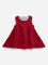 HOP Baby Red Self-Textured Cotton A-Line Dress