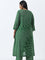 Diza Green Bandhani Printed A-Line Cotton Kurta