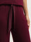 Wunderlove Burgundy Solid High-Rise Pants