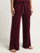 Wunderlove Burgundy Solid High-Rise Pants