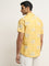 WES Casuals Mustard Floral Printed Slim-Fit Cotton Shirt