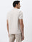 WES Casuals Beige Striped Relaxed-Fit Polo T-Shirt