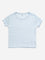 Y&F Kids Light Blue Striped Ribbed Cotton Blend T-Shirt