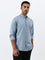 Ascot Dusty Blue Solid Relaxed-Fit Cotton Shirt