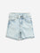 HOP Kids Light Blue Washed Mid-Rise Denim Shorts