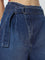 Nuon Dark Blue Mid-Rise Denim Shorts with Belt