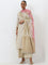 Vark Beige Embroidered Kurta, Palazzos and Dupatta Set