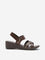 LUNA BLU Dark Brown Criss-Cross Straps Sandals