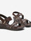 LUNA BLU Dark Brown Criss-Cross Straps Sandals