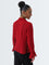 Wardrobe Red Ruffle Detailed Top