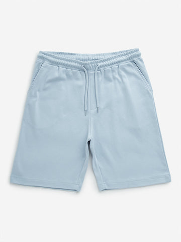 Y&F Kids Light Blue Mid-Rise Cotton Shorts