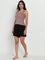 Wunderlove Mauve Ribbed Cotton Blend Camisole