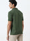 WES Casuals Olive Solid Slim-Fit Cotton Blend Polo T-Shirt