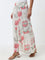 Zuba Off-White Floral High-Rise Palazzos