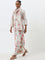 Zuba Off-White Floral Printed Cotton Stole