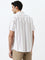 WES Casuals Beige Striped Relaxed-Fit Cotton Shirt