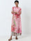 Utsa Pink Floral Printed A-Line Kurta