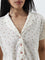 Superstar Ivory Floral Printed Waffle Textured Shirt