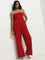 Wardrobe Red Bandeau Jumpsuit