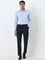 WES Formals Blue Solid Slim-Fit Shirt