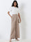 LOV Beige Flared High-Rise Trousers