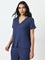 Wunderlove Blue Ribbed Top