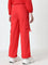 Studiofit Red Cargo-Style Mid-Rise Track Pants