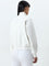 Studiofit White Textured Cotton Jacket