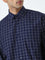 WES Formals Navy Checkered Relaxed-Fit Shirt