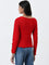 LOV Red Knitted Top