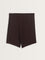 Wunderlove Dark Brown Ribbed Textured High-Rise Shorts