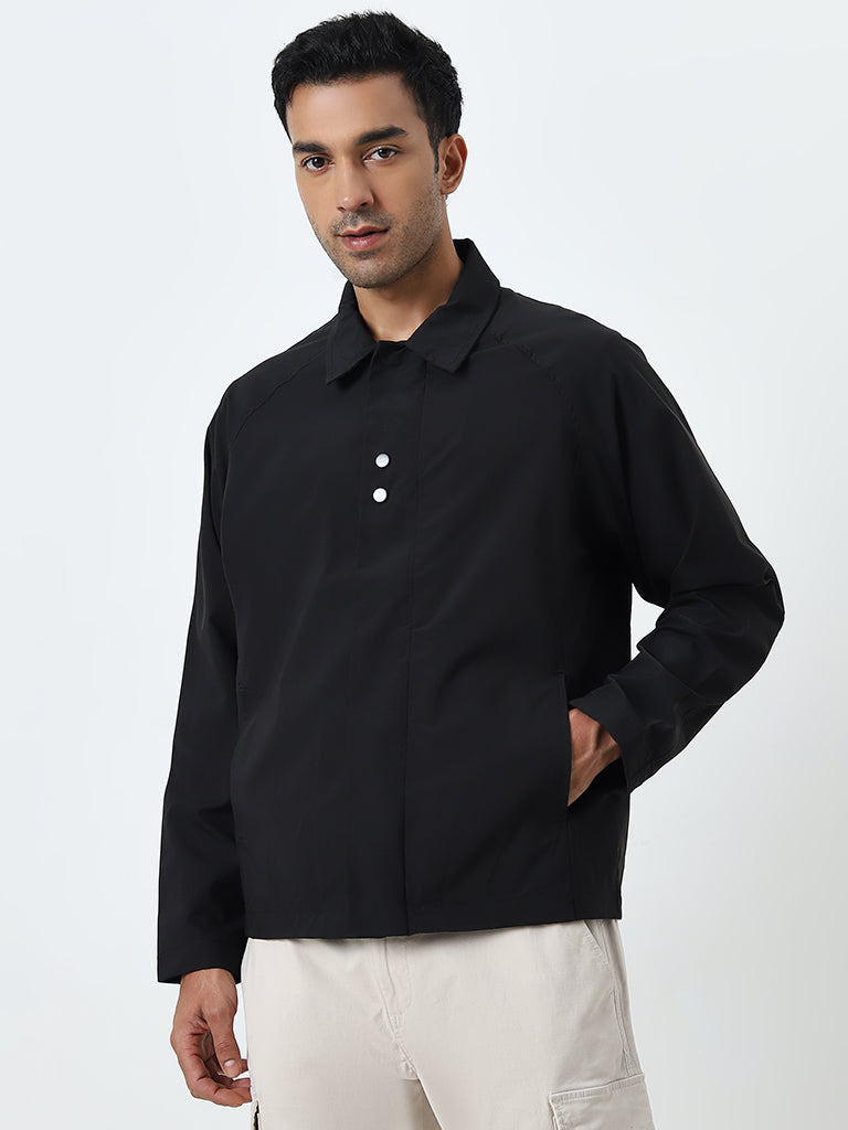 WES Casuals Black Relaxed-Fit Jacket