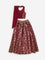 Utsa Kids Maroon Floral Design Ghagra, Choli and Dupatta Set (8-14 years)