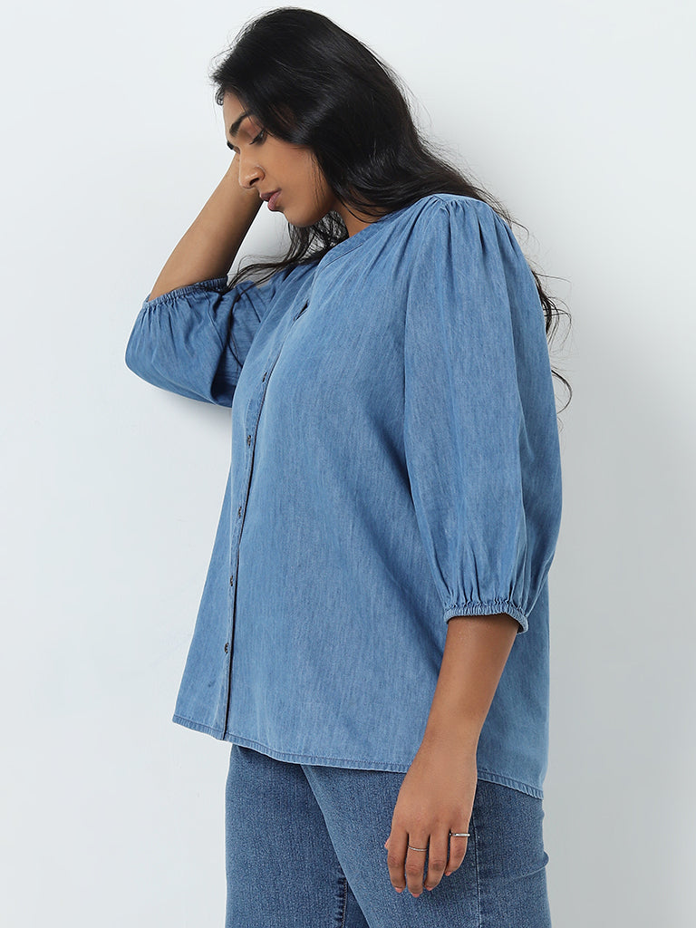 Gia Blue Denim Blouse