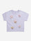 HOP Kids Lilac Animal Embroidered Cotton T-Shirt