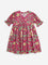 Utsa Kids Dark Pink Floral Printed Peplum Ethnic Top (8-14 years)