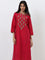 Utsa Magenta Embellished A-Line Kurta