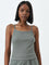 Superstar Sage Knit-Textured Cotton Camisole