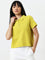 Studiofit Mustard Textured Polo Cotton T-Shirt