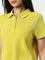 Studiofit Mustard Textured Polo Cotton T-Shirt