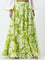 Vark Lime Floral Flared Skirt