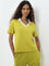 Studiofit Lime Collared Cotton T-Shirt