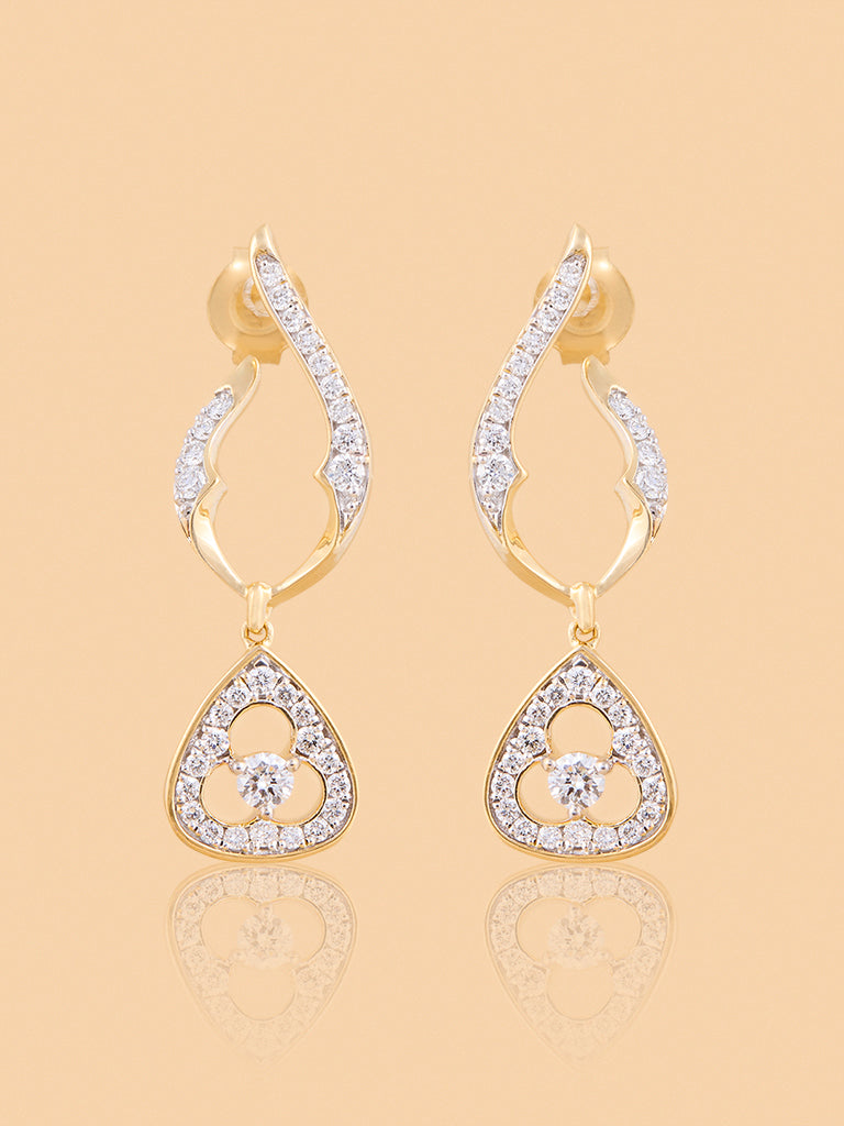 Elegant Drop Earrings with Lab Diamond Accents